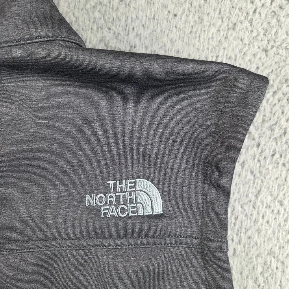 The North Face Ridgewall Vest Mens Medium Gray Soft Shell Windwall Full Zip Logo